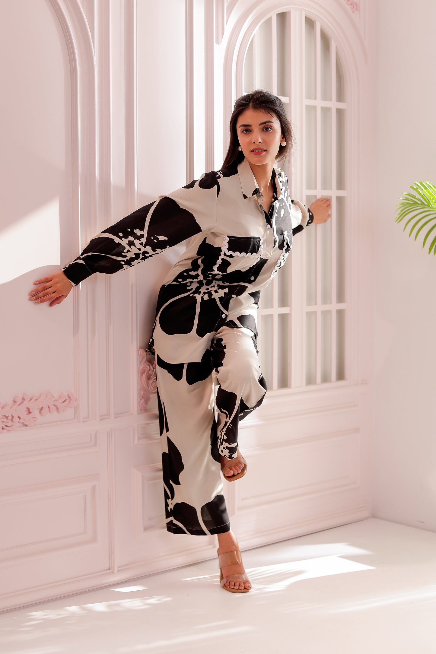 Jasmine Beige & Black Printed Co-ord Set