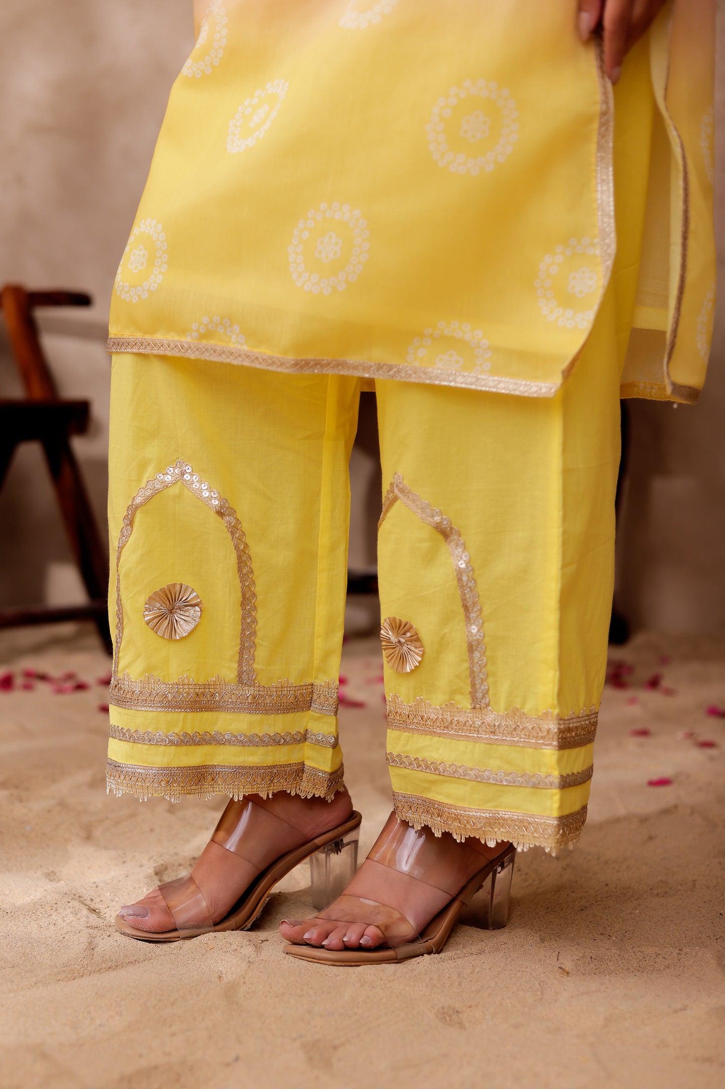 Chanderi Bhandani Printed Kurta Co-ord Set