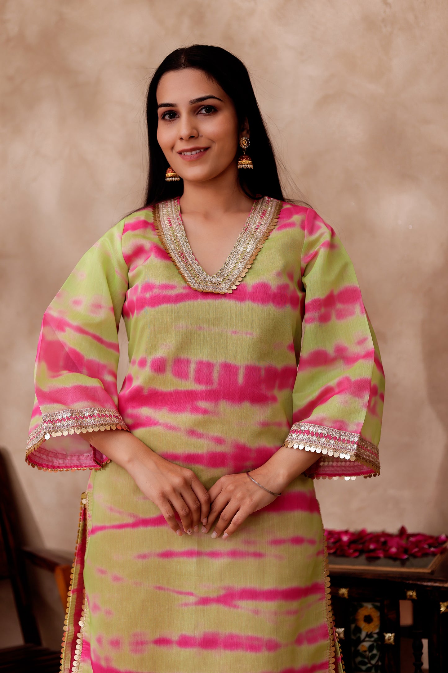 Chanderi Shibori Printed Kurta Co-ord Set