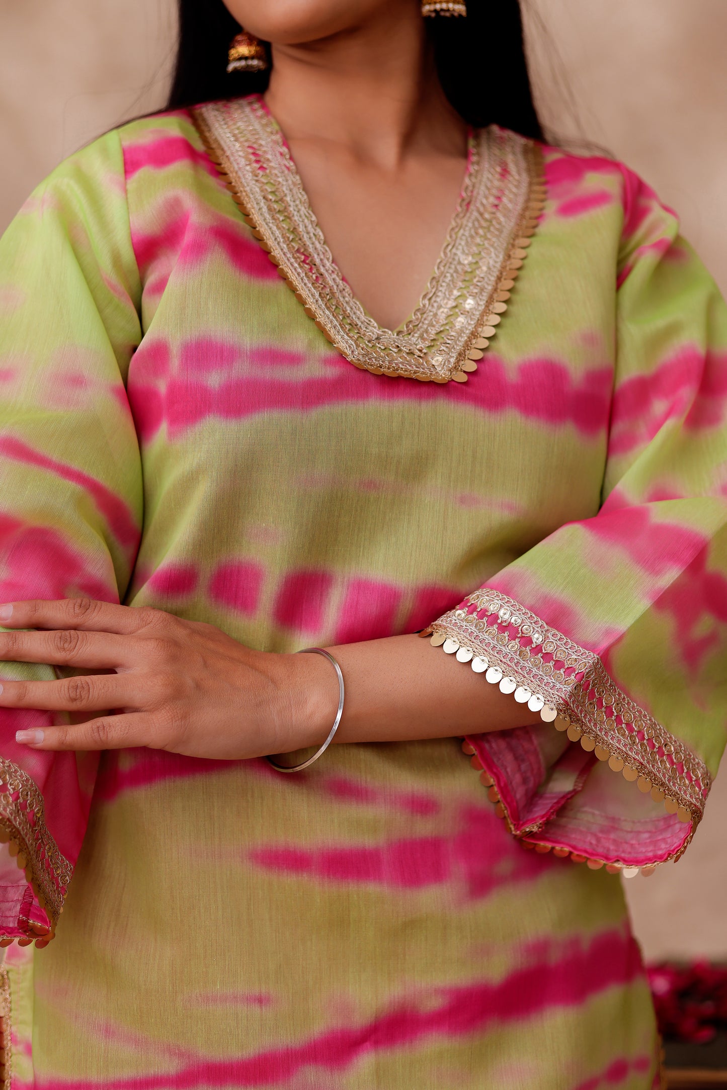 Chanderi Shibori Printed Kurta Co-ord Set