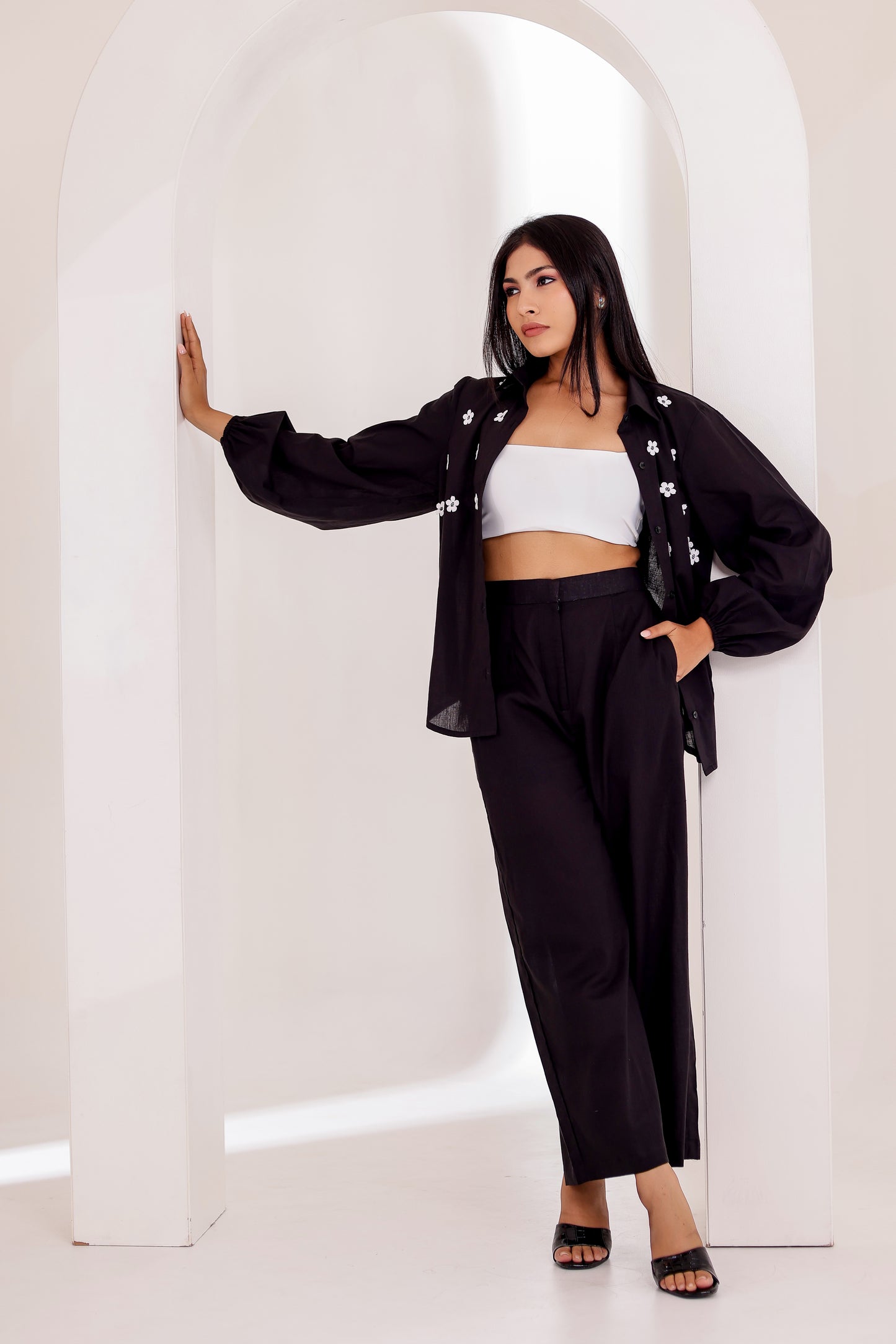 Black Applique Co-ord Set