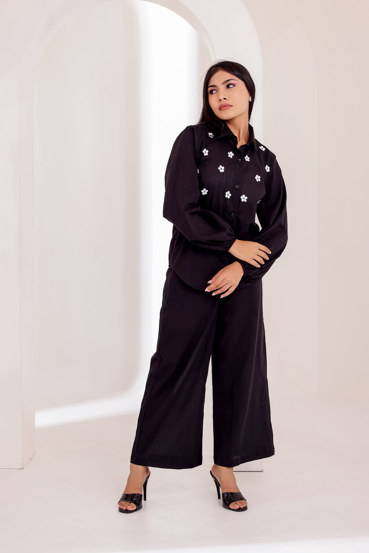 Black Applique Co-ord Set