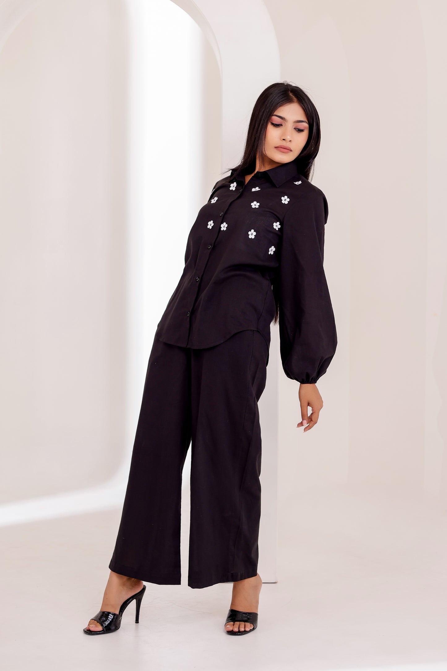Black Applique Co-ord Set