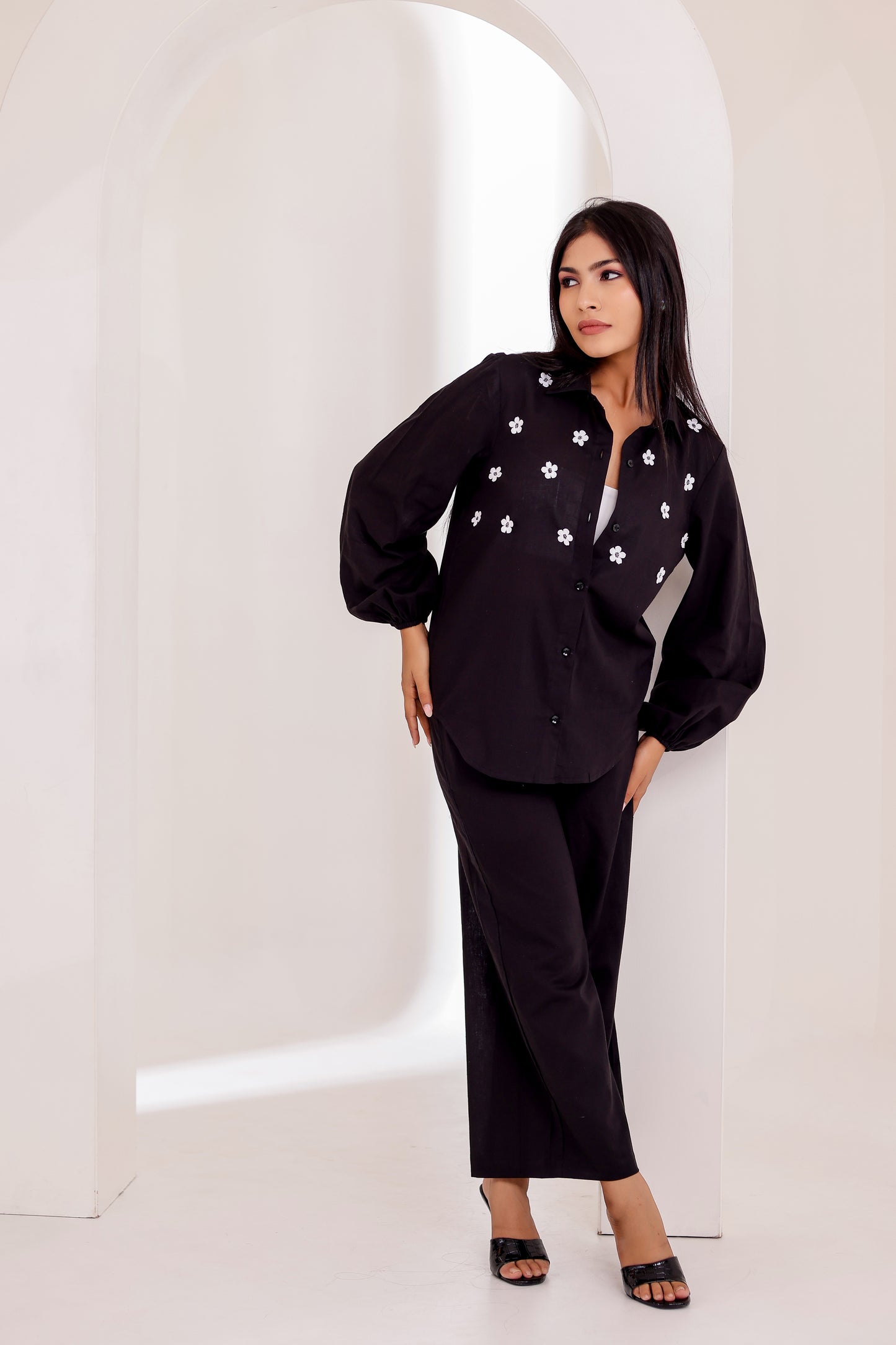 Black Applique Co-ord Set