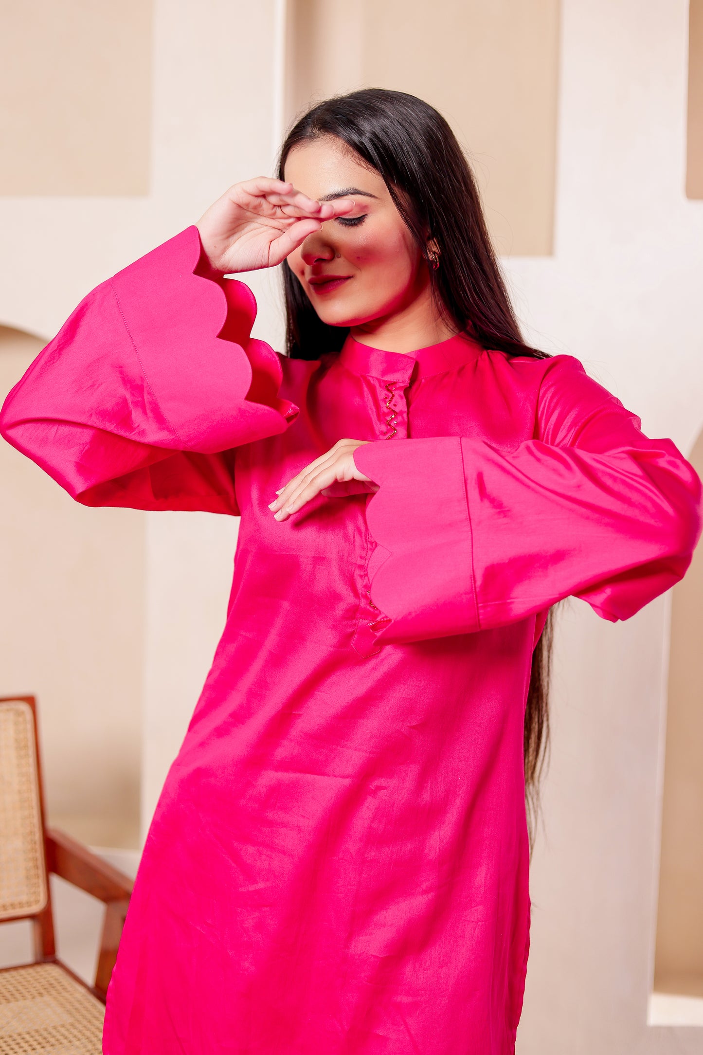 Pink Pakistani Sleeves Co-ord Set