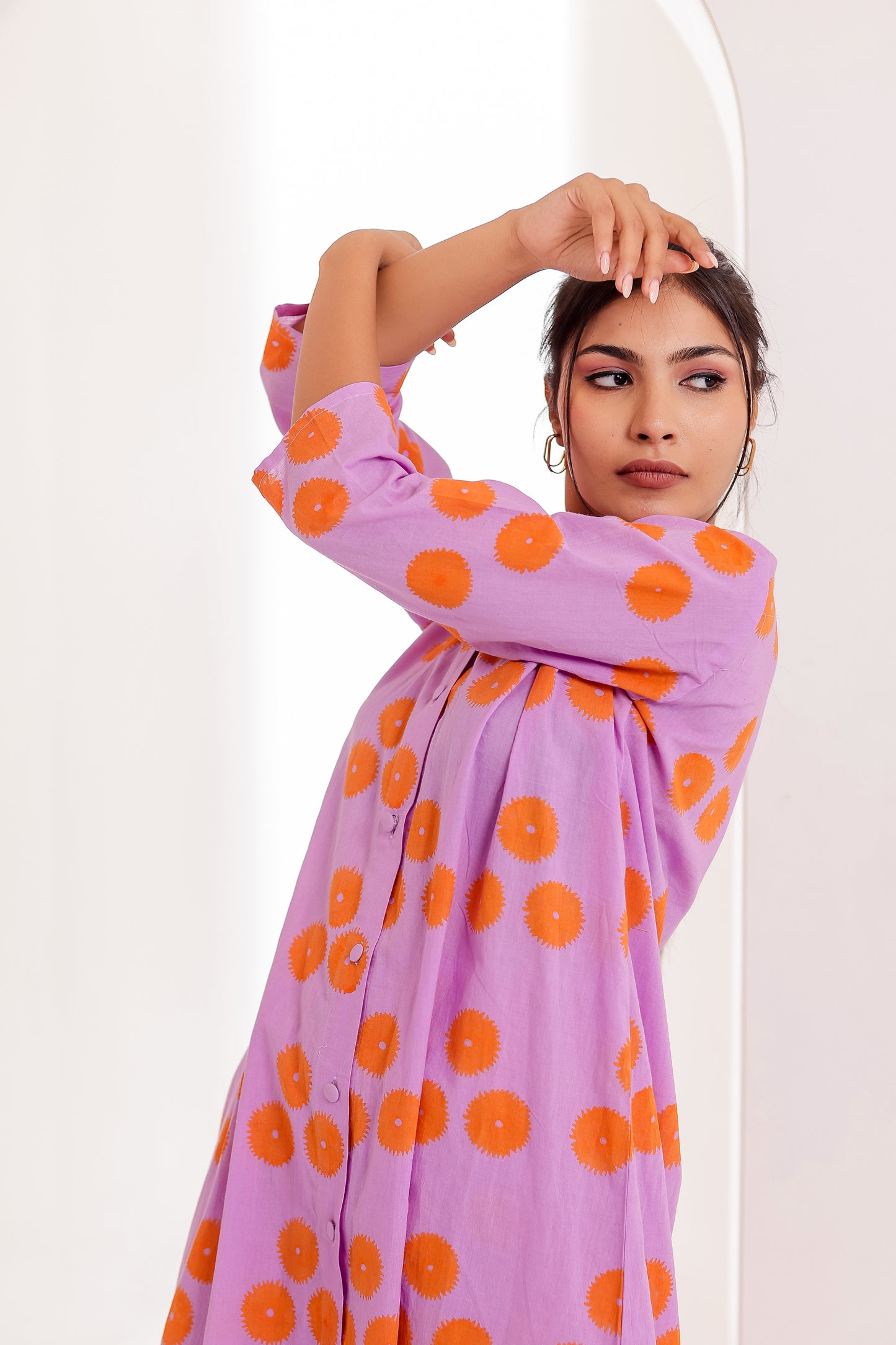 Chromatic Lavender Handblock Co-ord Set