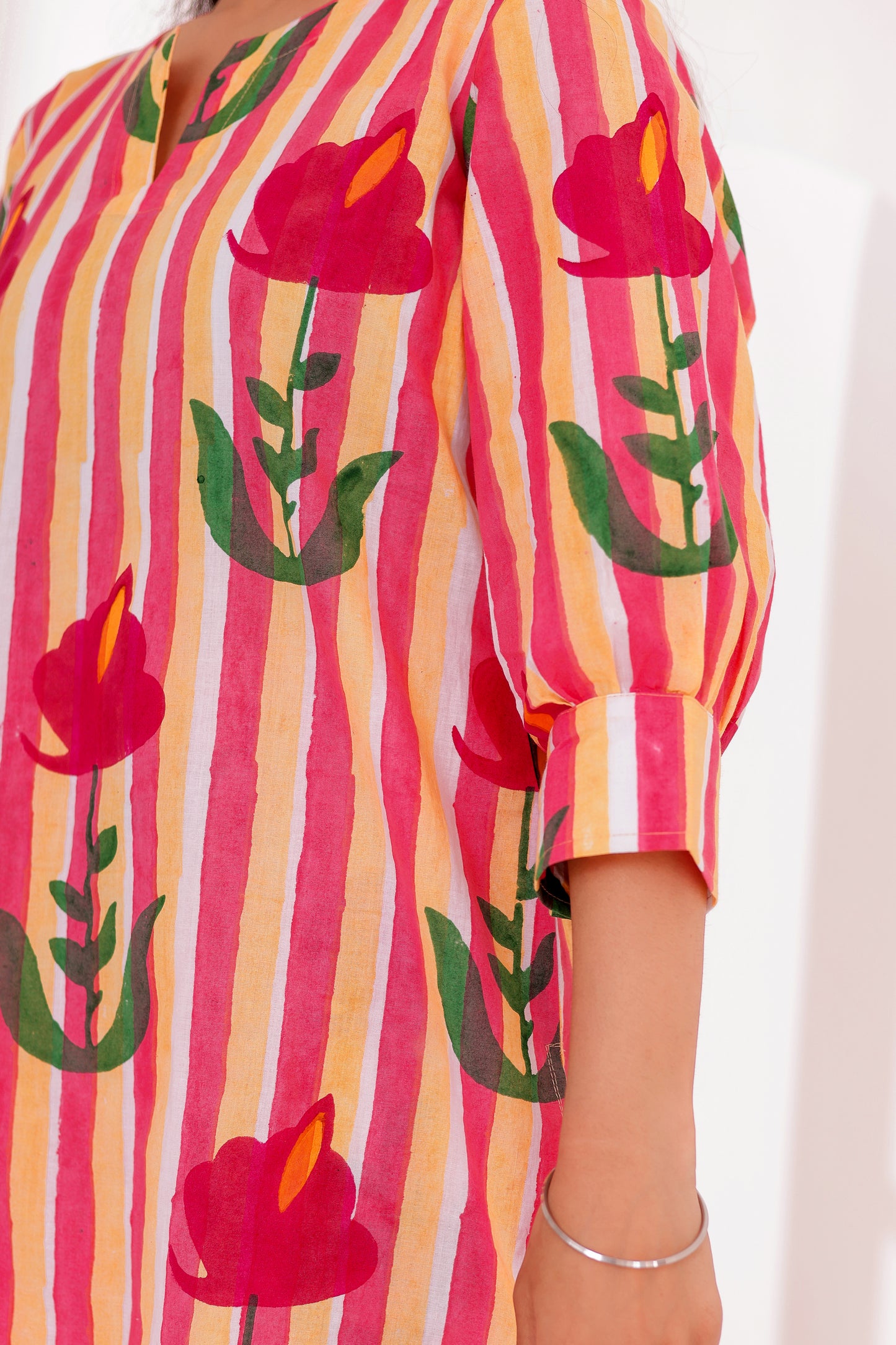 Pink Flora Low High Co-ord Set