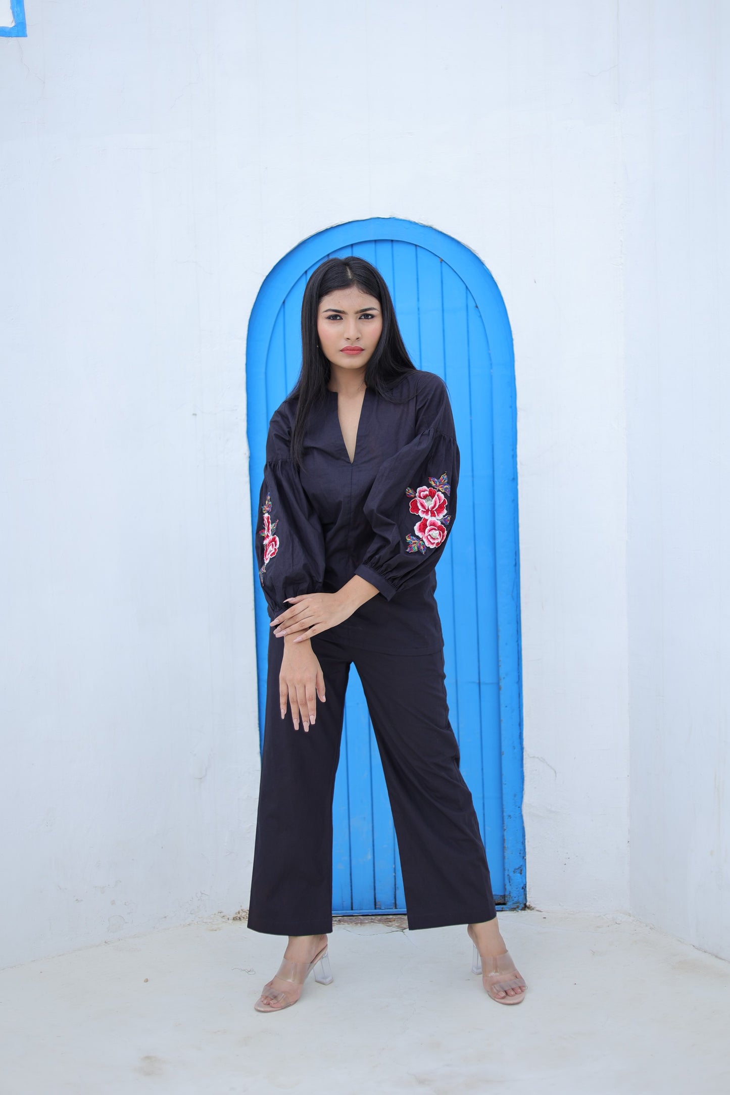 Black Embroidered Top