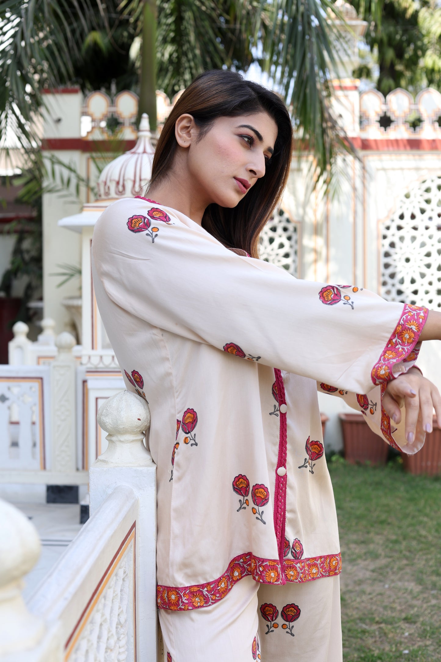 Queen Annes Laces Hand Block Co-ord Set