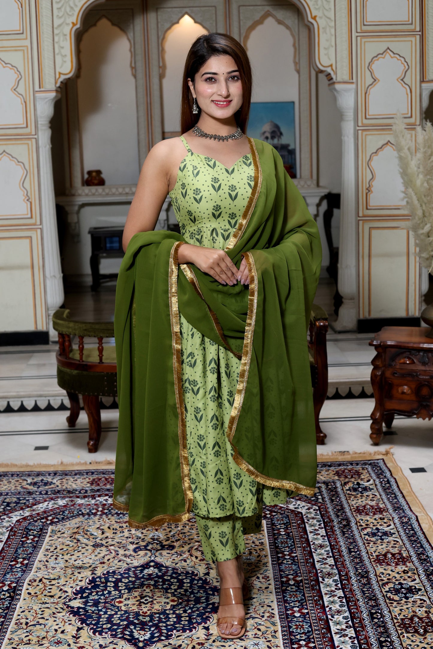 Pom Pom Floral Kalidar Suit Set