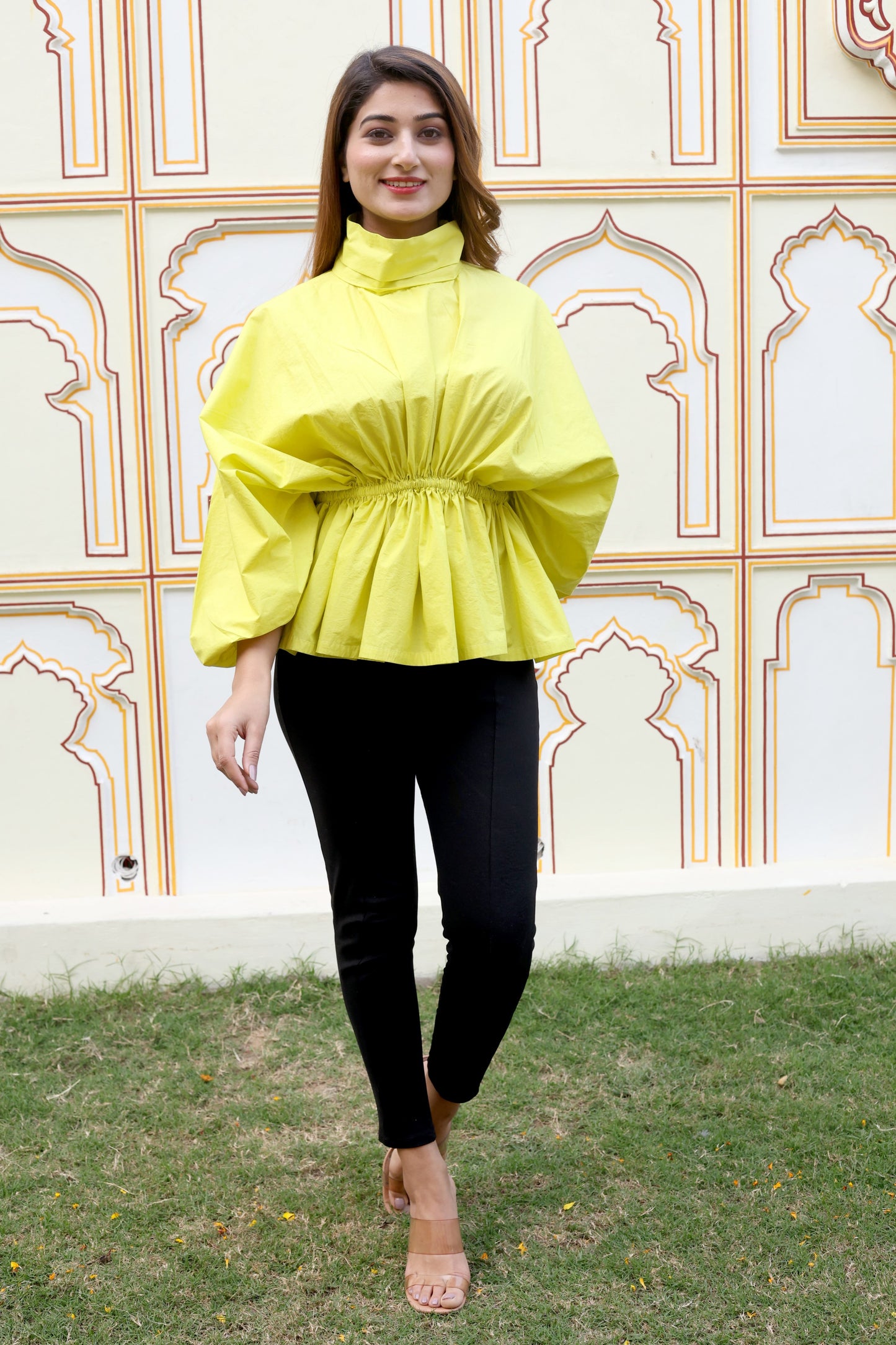 Zia Neon Peplum Cotton Top