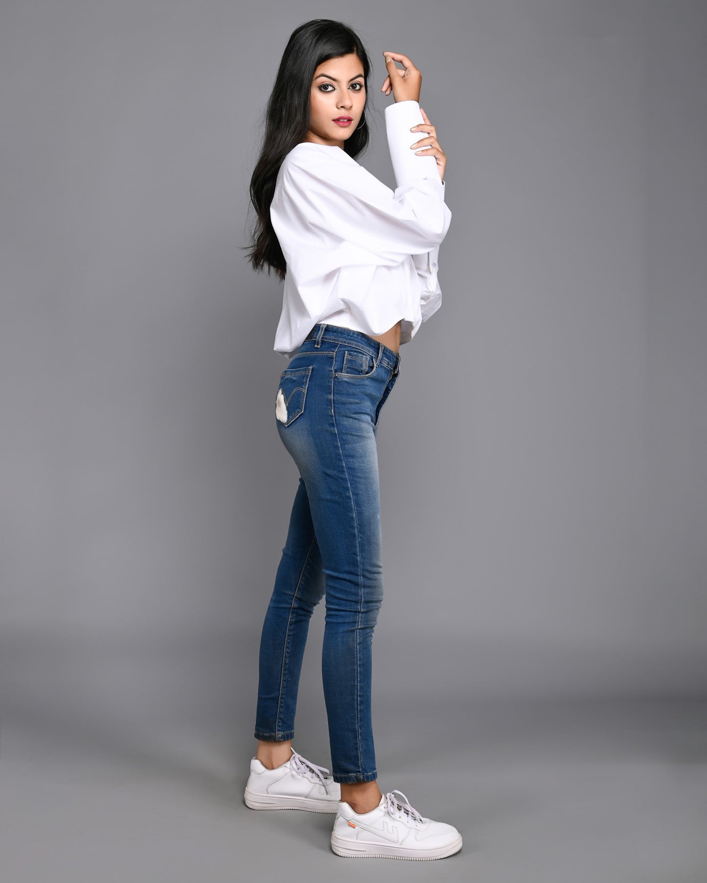 White Elasticated Poplin Top