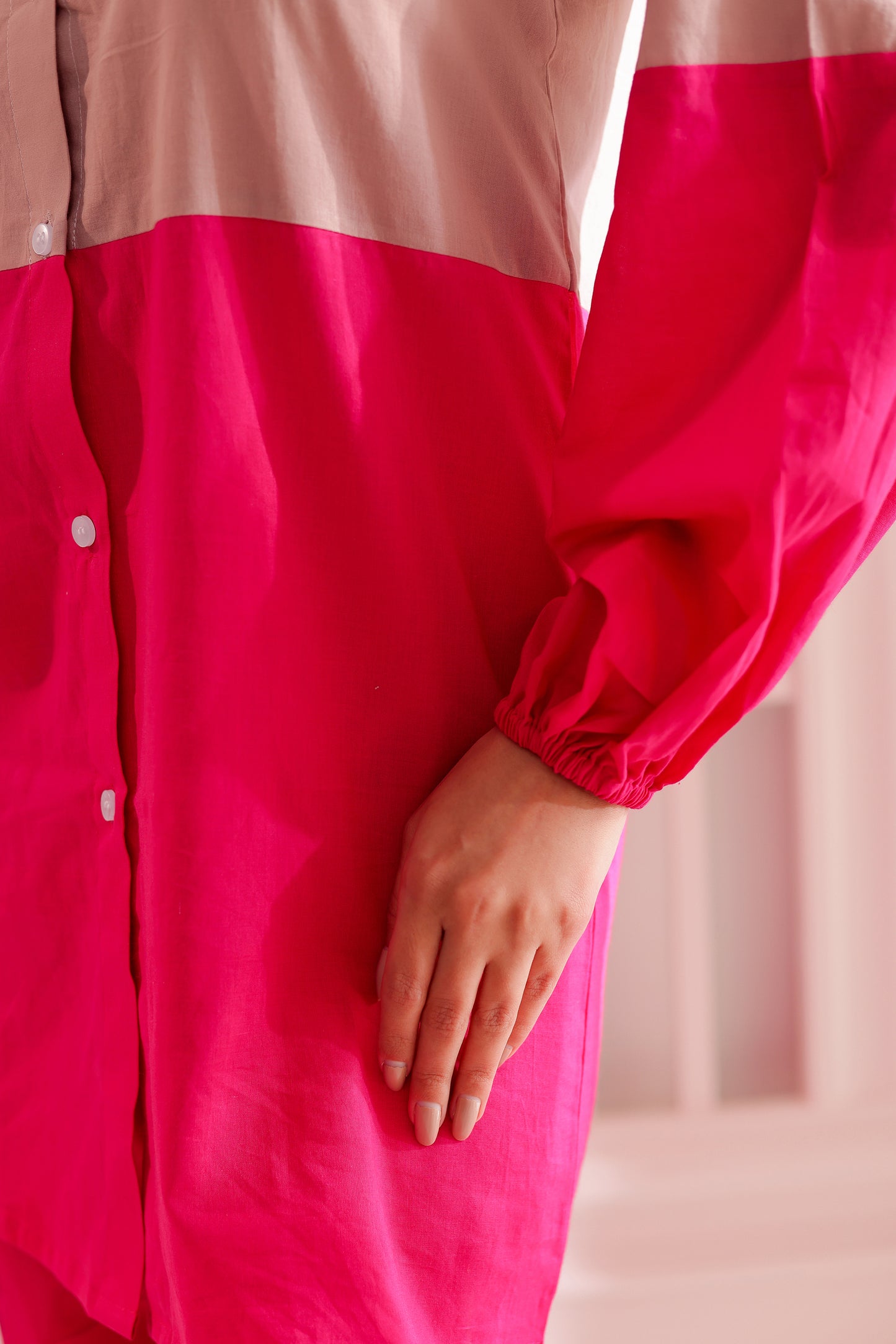 Fuchsia and Nude Dual Tone Co-ord Set