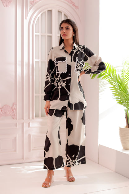 Jasmine Beige & Black Printed Co-ord Set