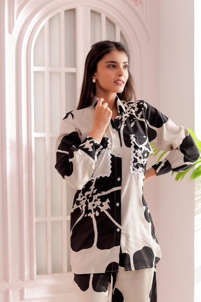 Jasmine Beige & Black Printed Co-ord Set