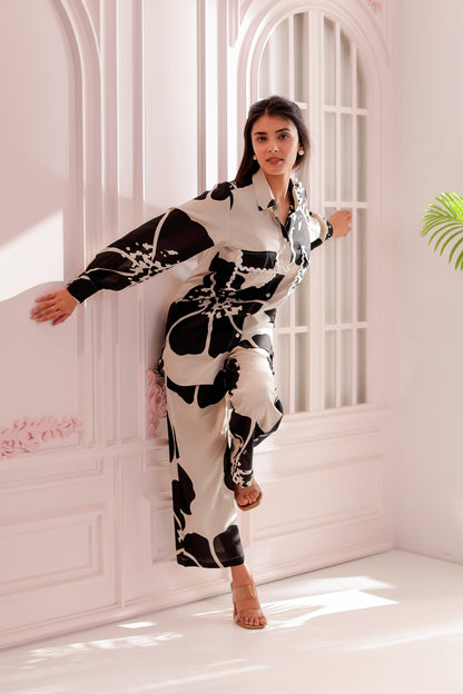 Jasmine Beige & Black Printed Co-ord Set