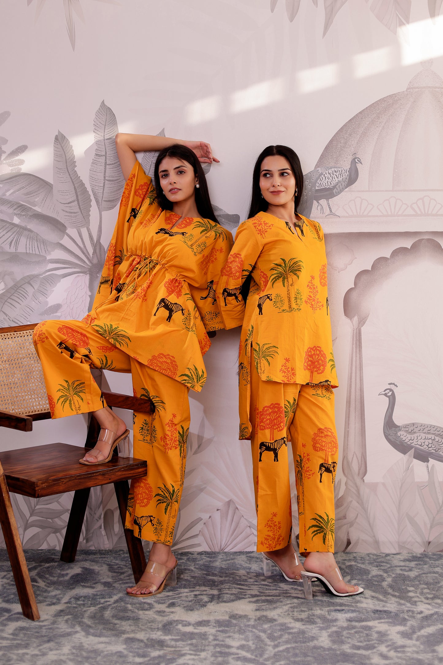 Jungle Blooms Kaftaan Co-ord Set
