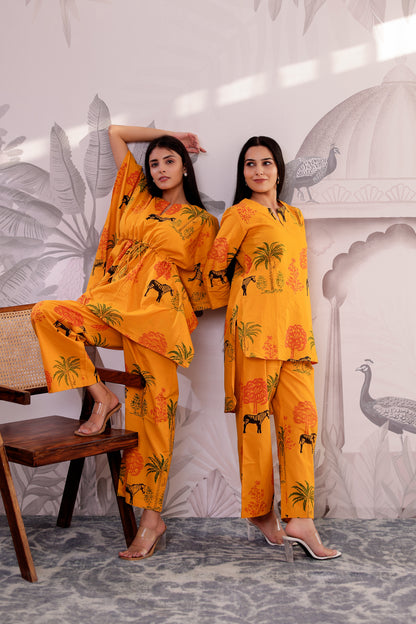 Jungle Blooms Kaftaan Co-ord Set