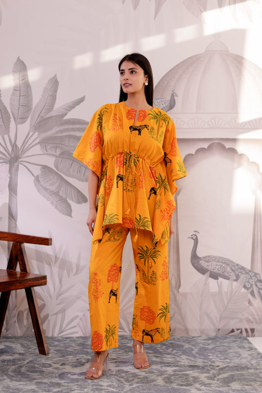 Jungle Blooms Kaftaan Co-ord Set