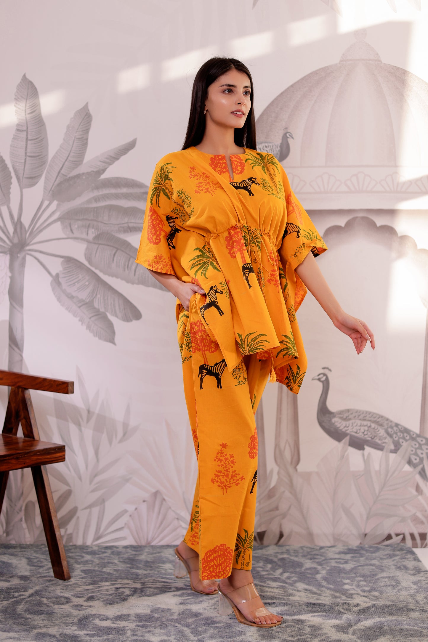 Jungle Blooms Kaftaan Co-ord Set