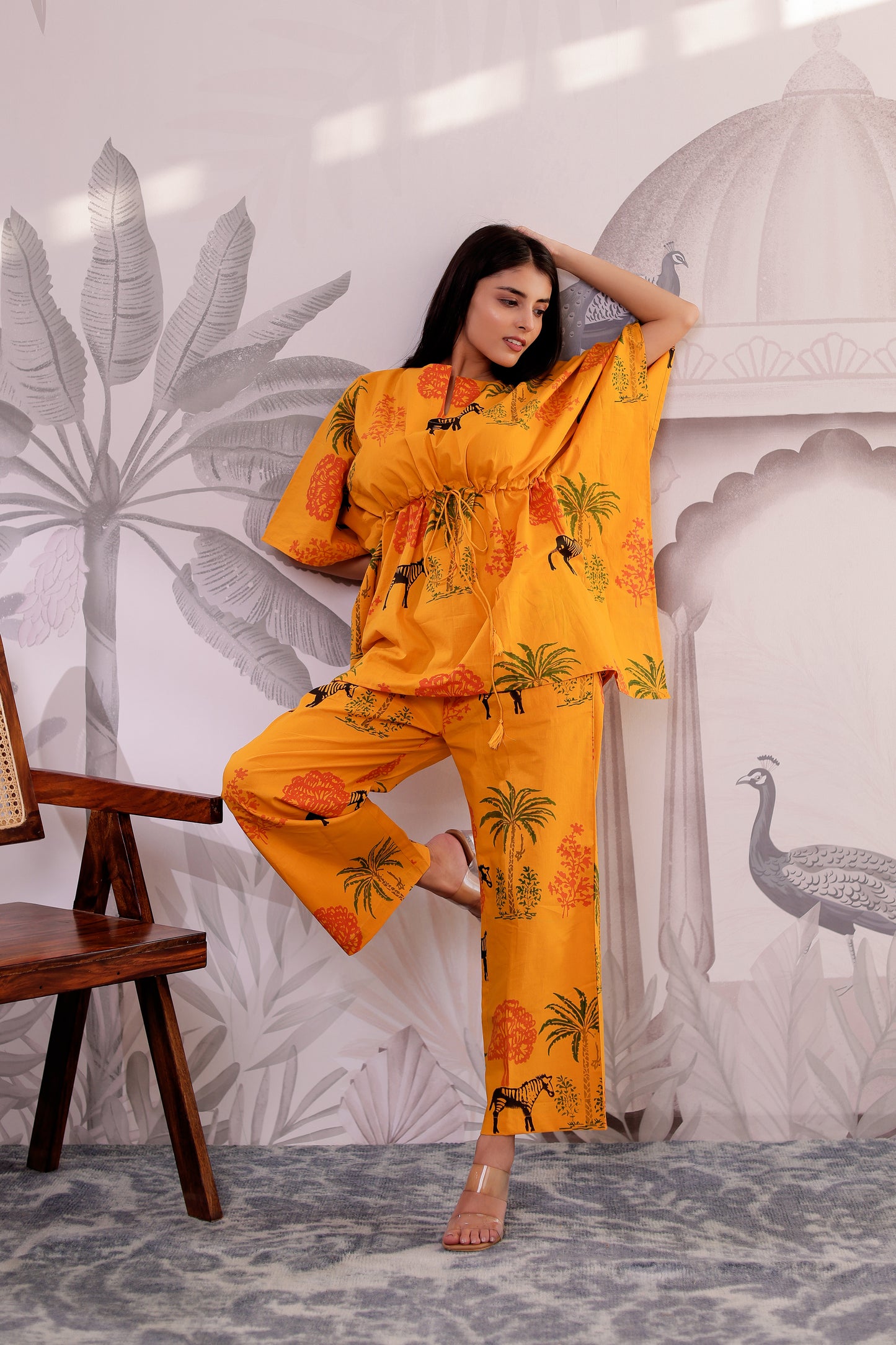 Jungle Blooms Kaftaan Co-ord Set