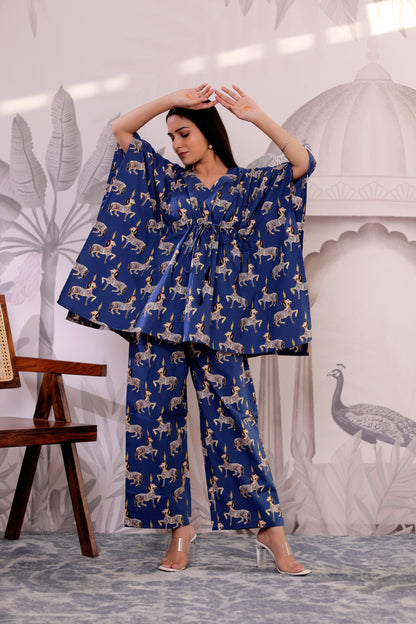 Zebra Printed Kaftaan Co-ord Set