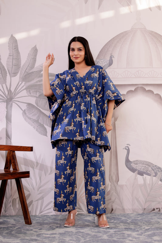 Zebra Printed Kaftaan Co-ord Set