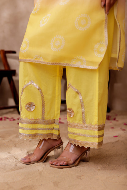 Chanderi Bhandani Printed Kurta Co-ord Set