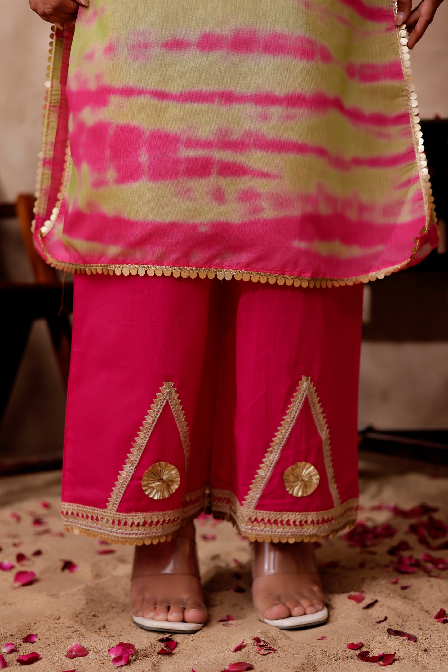 Chanderi Shibori Printed Kurta Co-ord Set