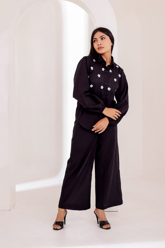 Black Applique Co-ord Set