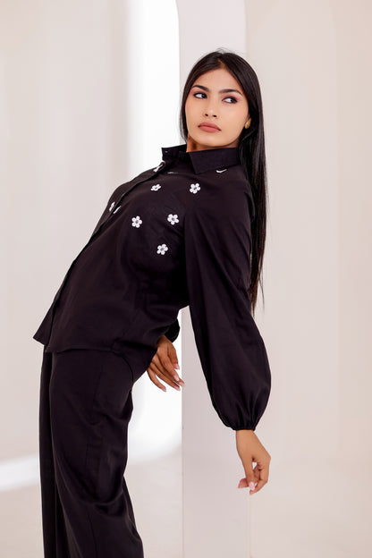 Black Applique Co-ord Set