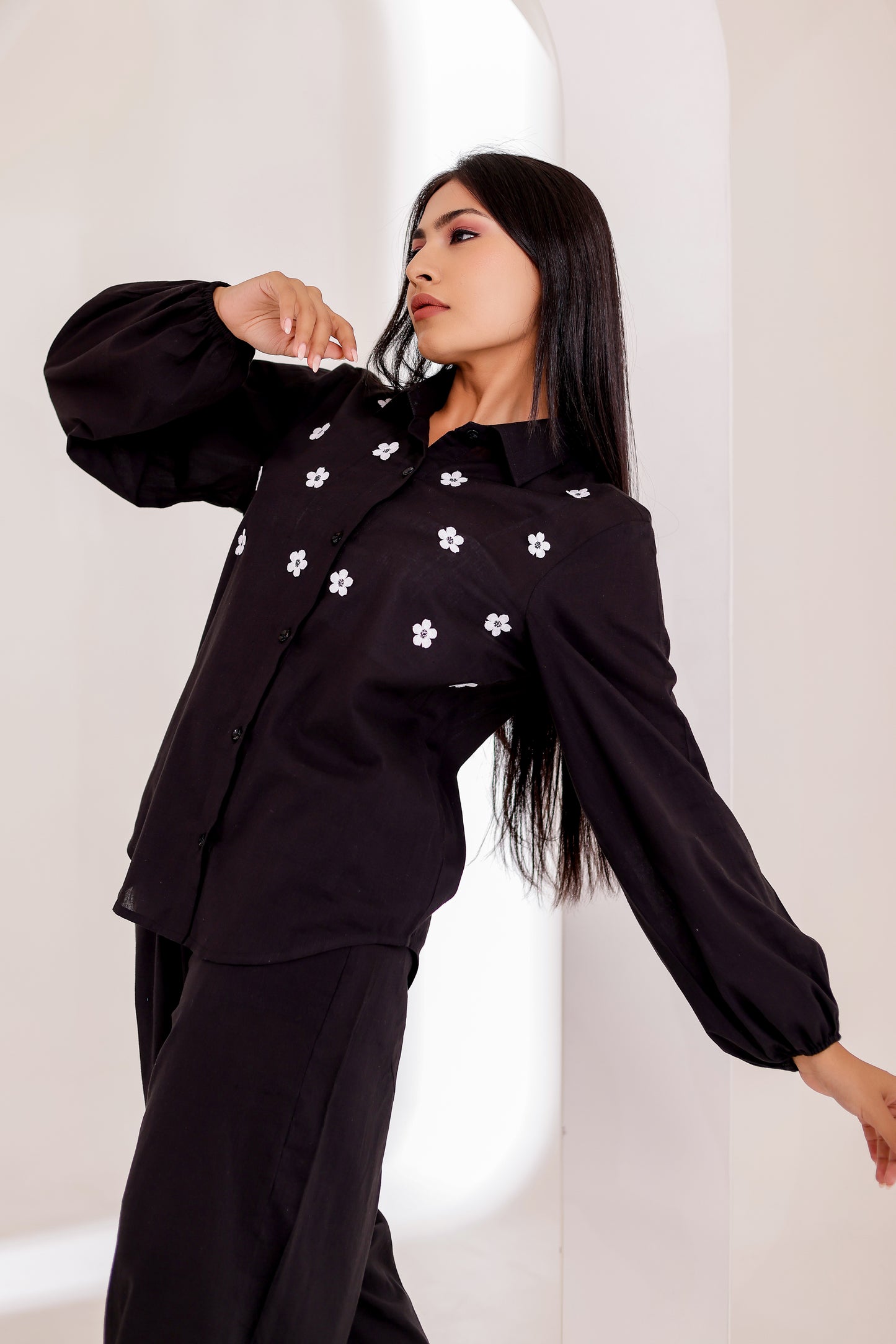 Black Applique Co-ord Set