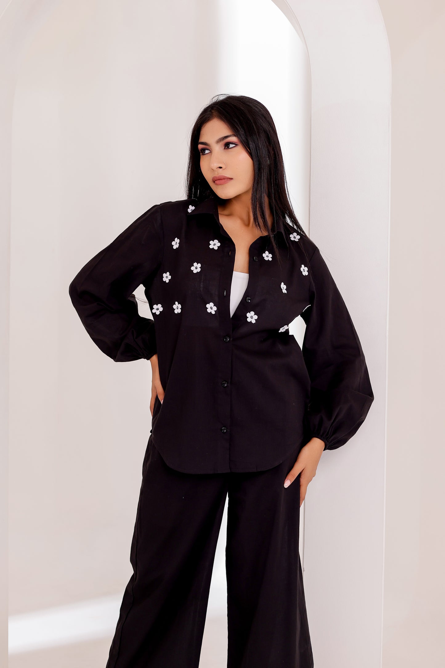 Black Applique Co-ord Set