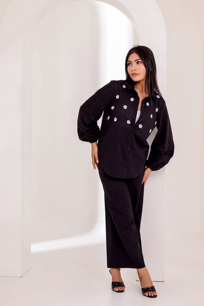 Black Applique Co-ord Set