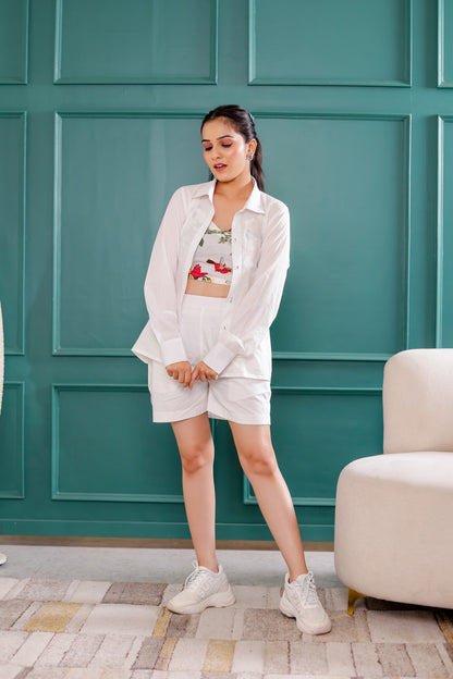 White Floral Three Piece Co-ord Set