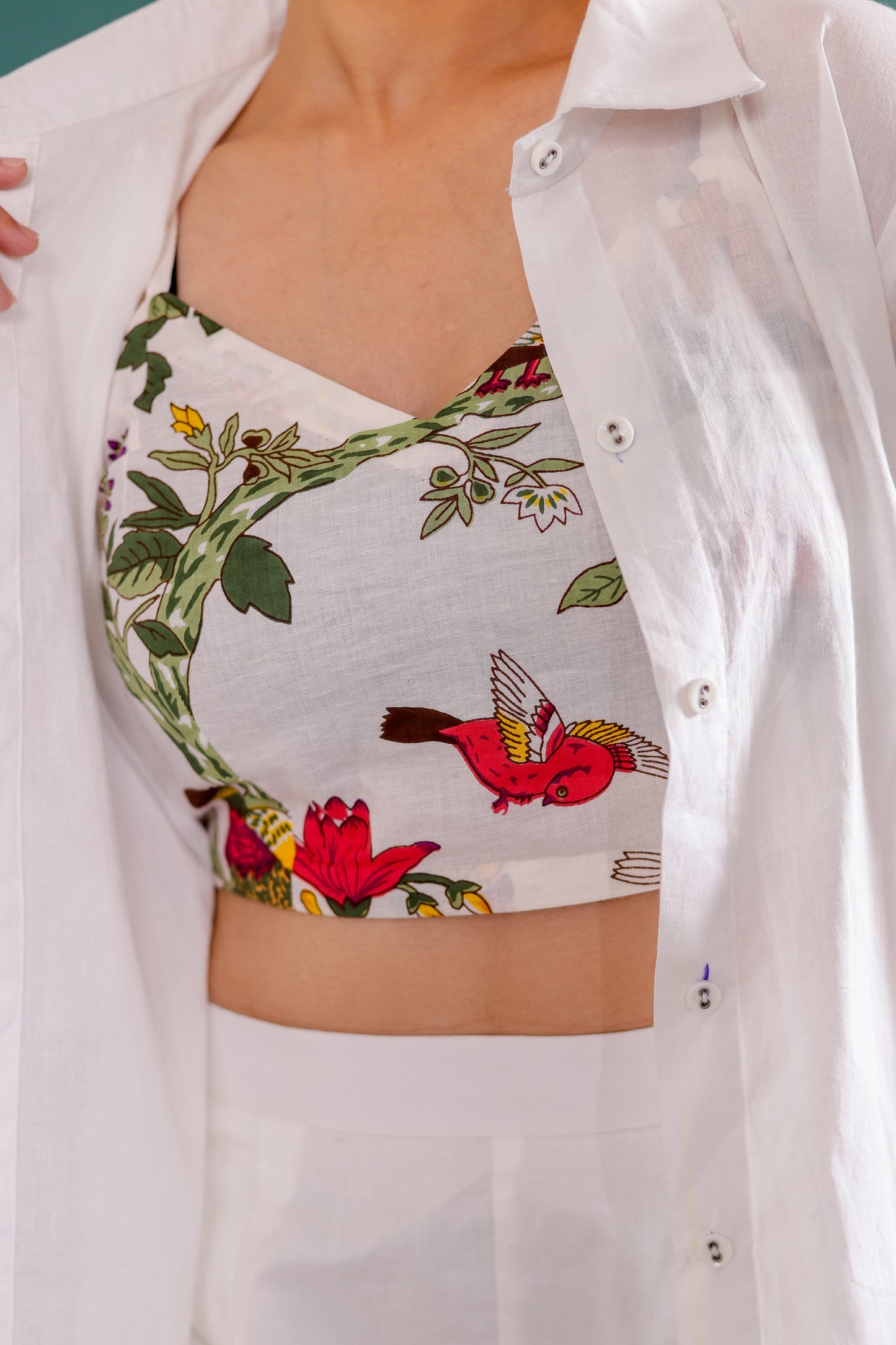 White Floral Three Piece Co-ord Set