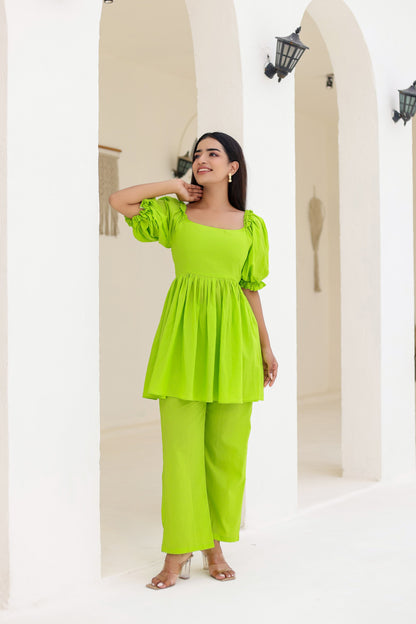 Luna Neon Green Co-ord Set