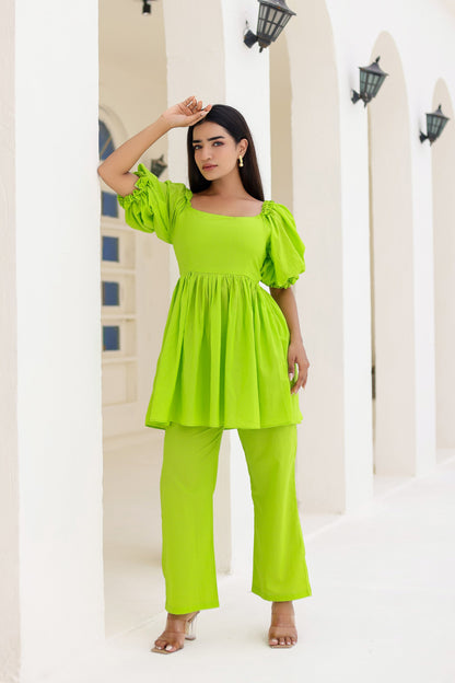 Luna Neon Green Co-ord Set