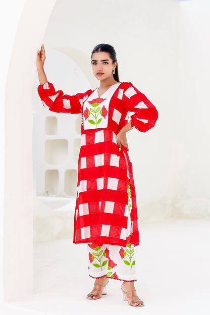 Dreamy Checks Kurta Co-ord Set