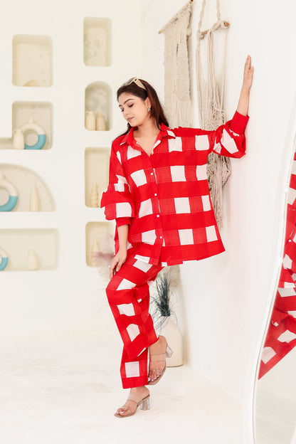 Roma Printed Checks Co-ord Set