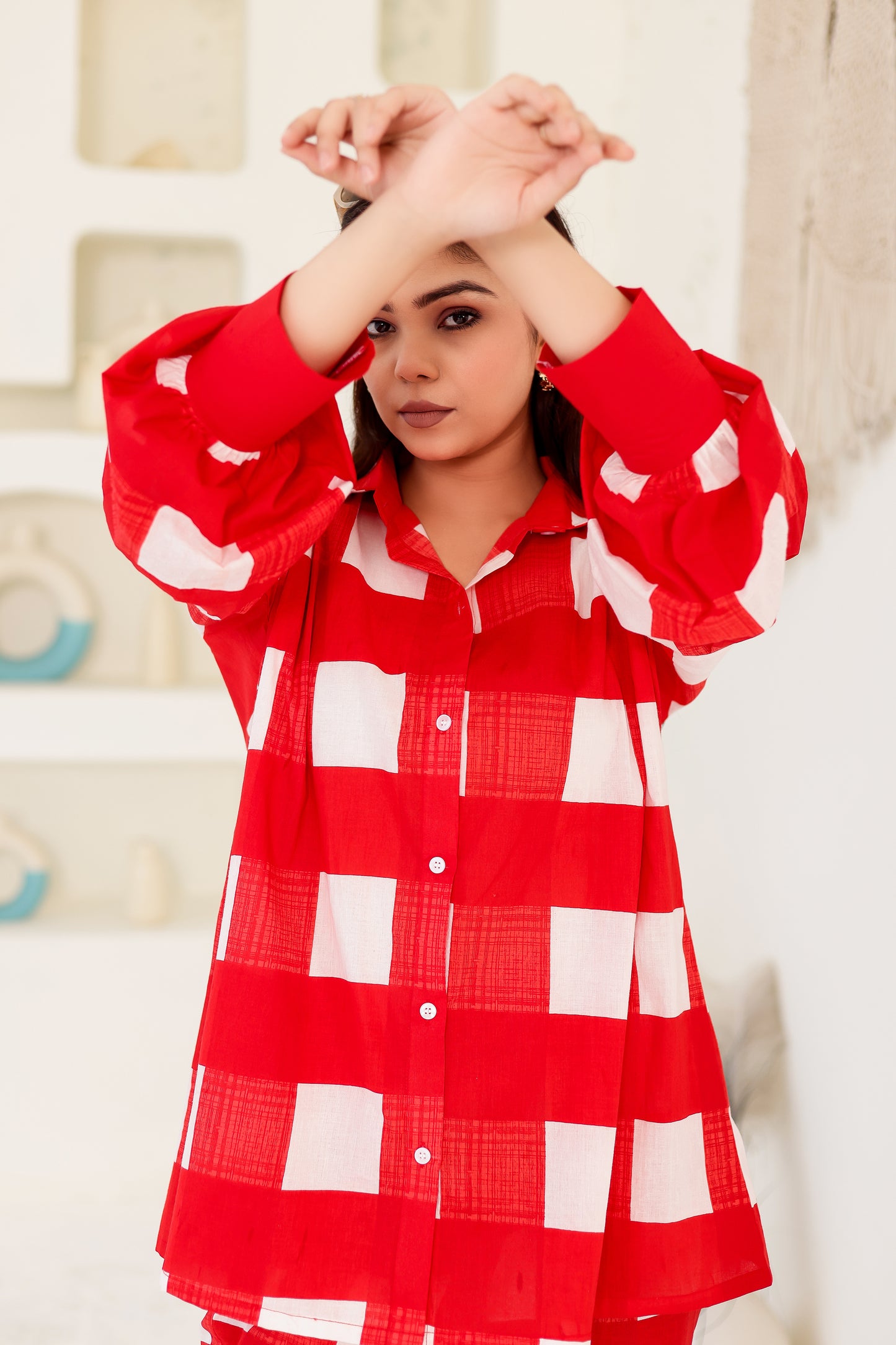 Roma Printed Checks Co-ord Set