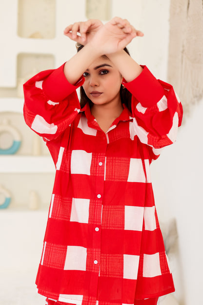 Roma Printed Checks Co-ord Set