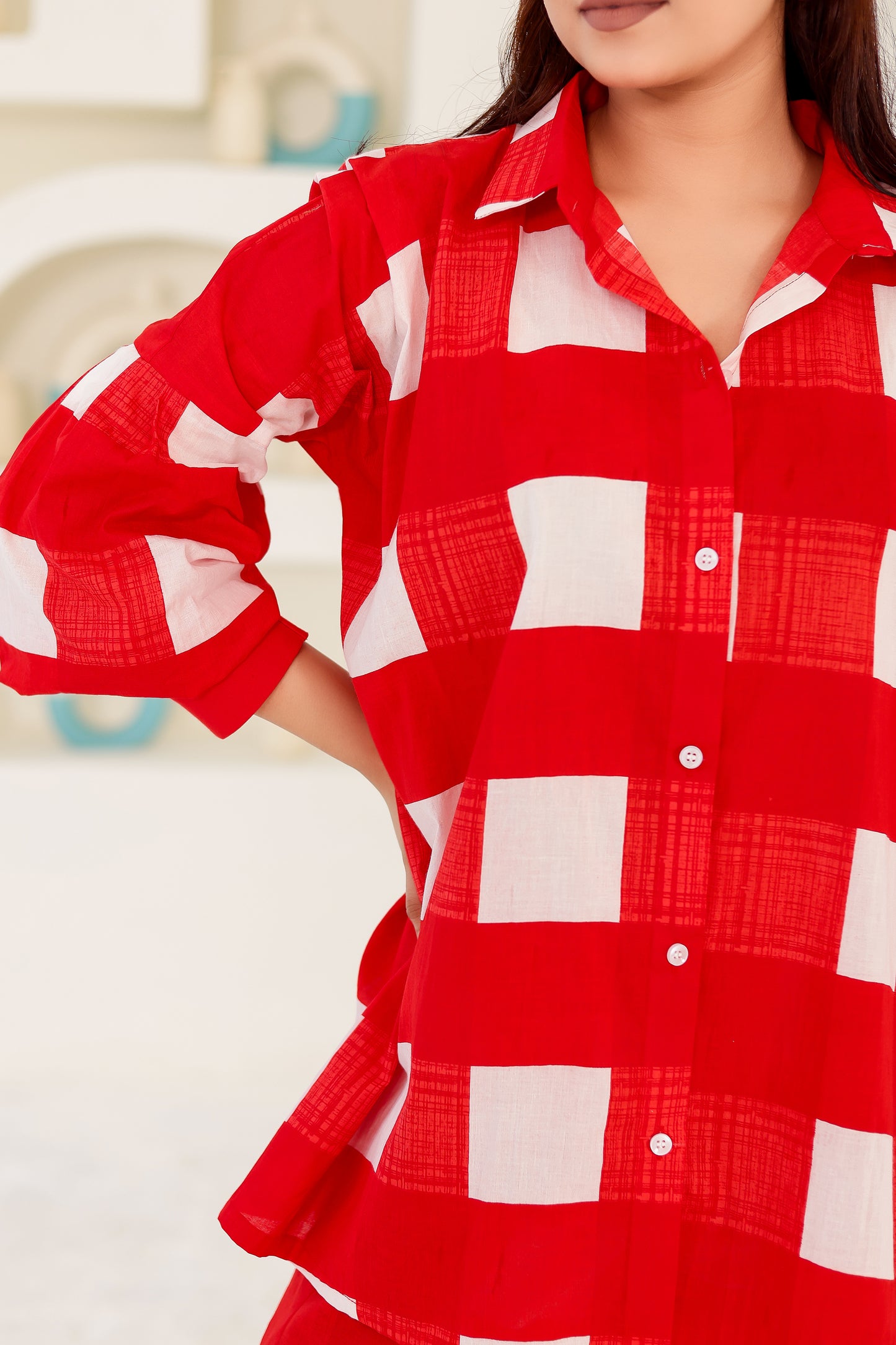 Roma Printed Checks Co-ord Set