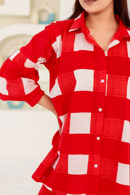 Roma Printed Checks Co-ord Set