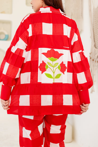 Roma Printed Checks Co-ord Set