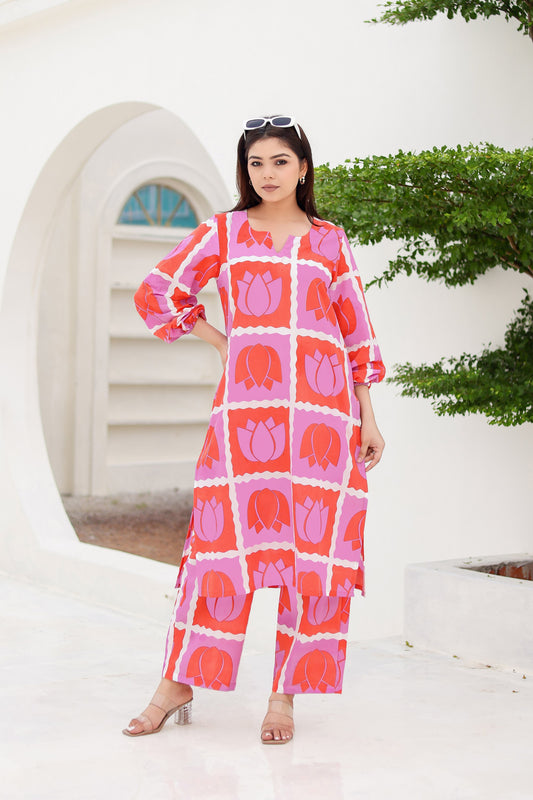 Diva Cotton Printed Kurta Co-ord Set