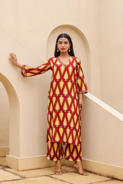 Lahar Printed Muslin Kurta Co-ord Set