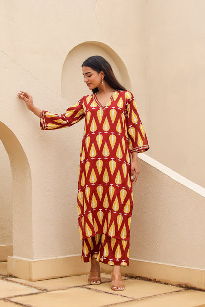 Lahar Printed Muslin Kurta Co-ord Set
