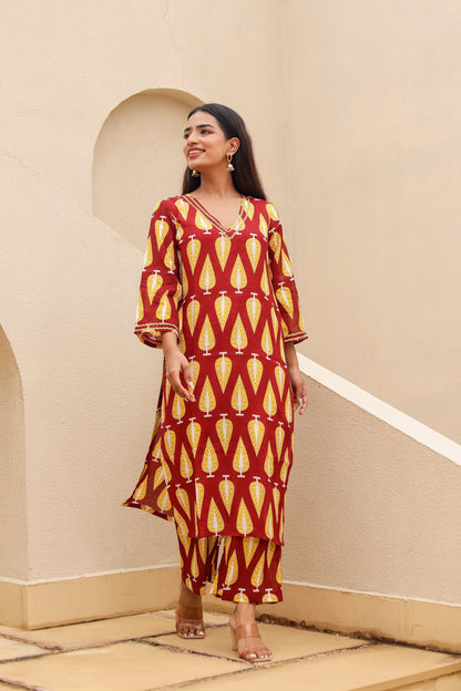 Lahar Printed Muslin Kurta Co-ord Set