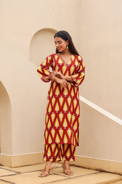 Lahar Printed Muslin Kurta Co-ord Set